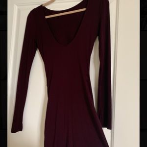 Maroon/purple dress with scooped back
